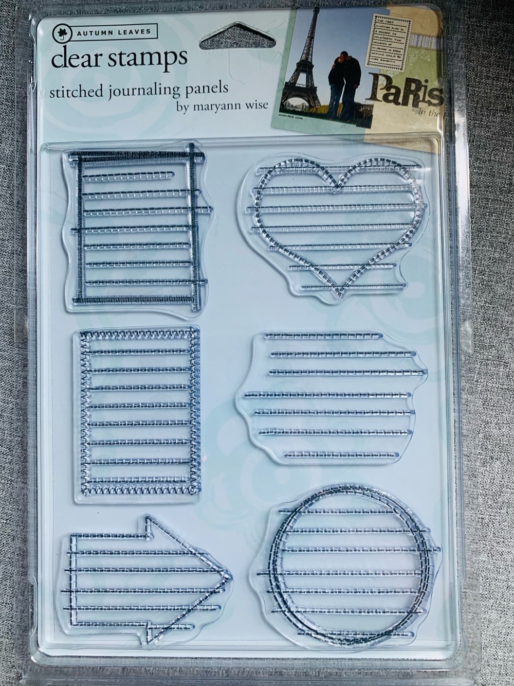 NWT Autumn Leaves Journaling Stamp Stamping Crafts Scrapbook Square Heart Arrow